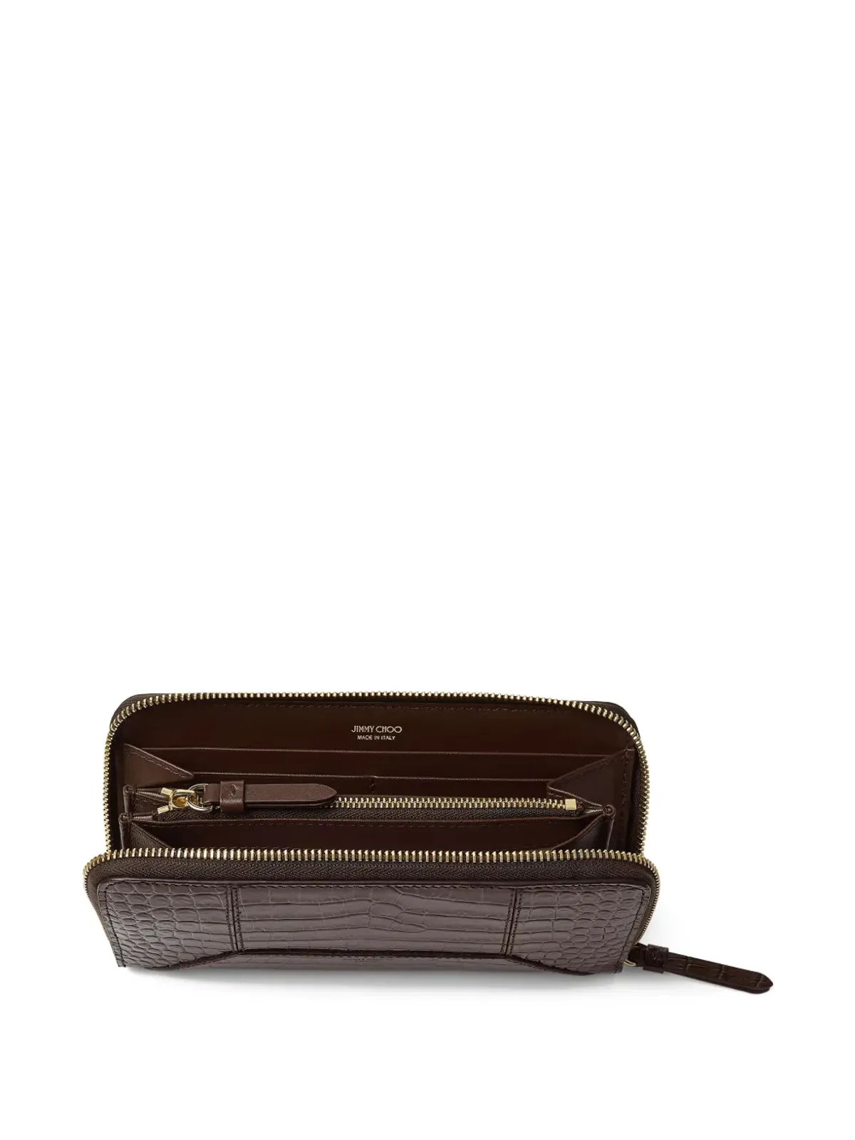 Jimmy Choo Pippa クロコダイル風ジップアラウンド ウォレット - ブラウン - 画像4