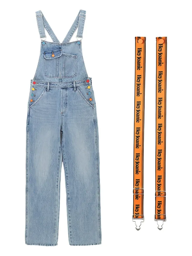 Hey Joanie Hey Joanie ロゴプリント ダンガリーオーバーオールの商品画像