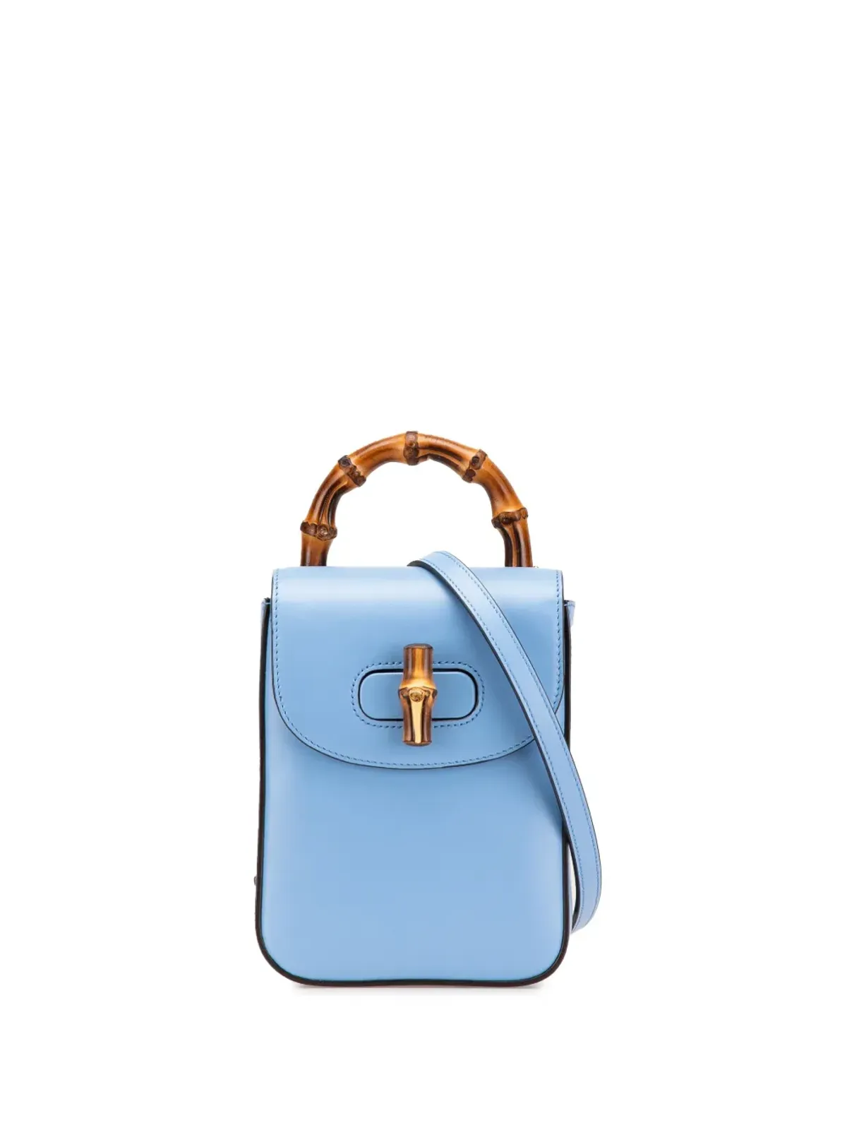 Gucci ビンテージ ミニ カーフスキン バンブー トップハンドル バッグ サッチェル - ブルー - 画像1
