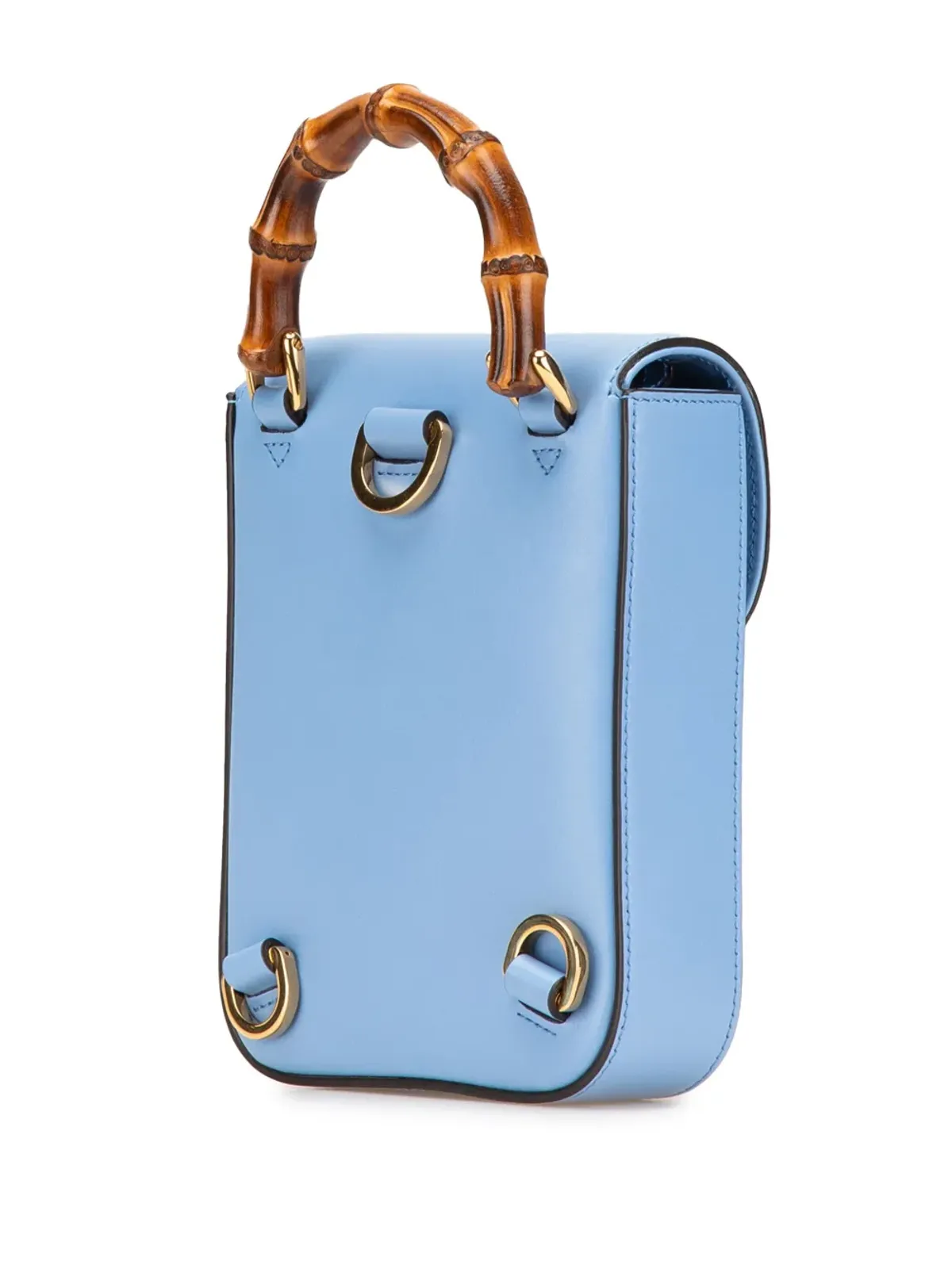 Gucci ビンテージ ミニ カーフスキン バンブー トップハンドル バッグ サッチェル - ブルー - 画像3
