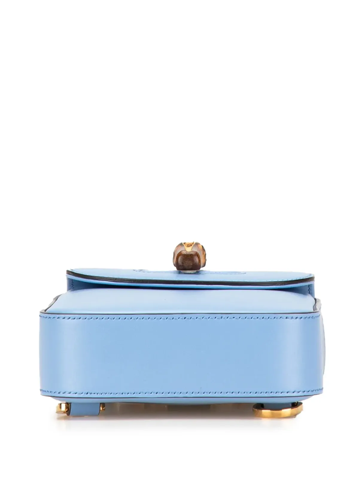 Gucci ビンテージ ミニ カーフスキン バンブー トップハンドル バッグ サッチェル - ブルー - 画像4