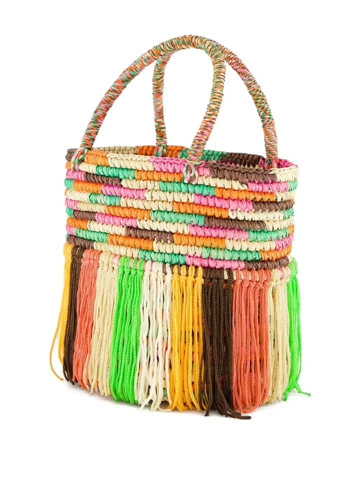 Sensi Studio ベビーフリンジ付き織りトートバッグ - 画像4
