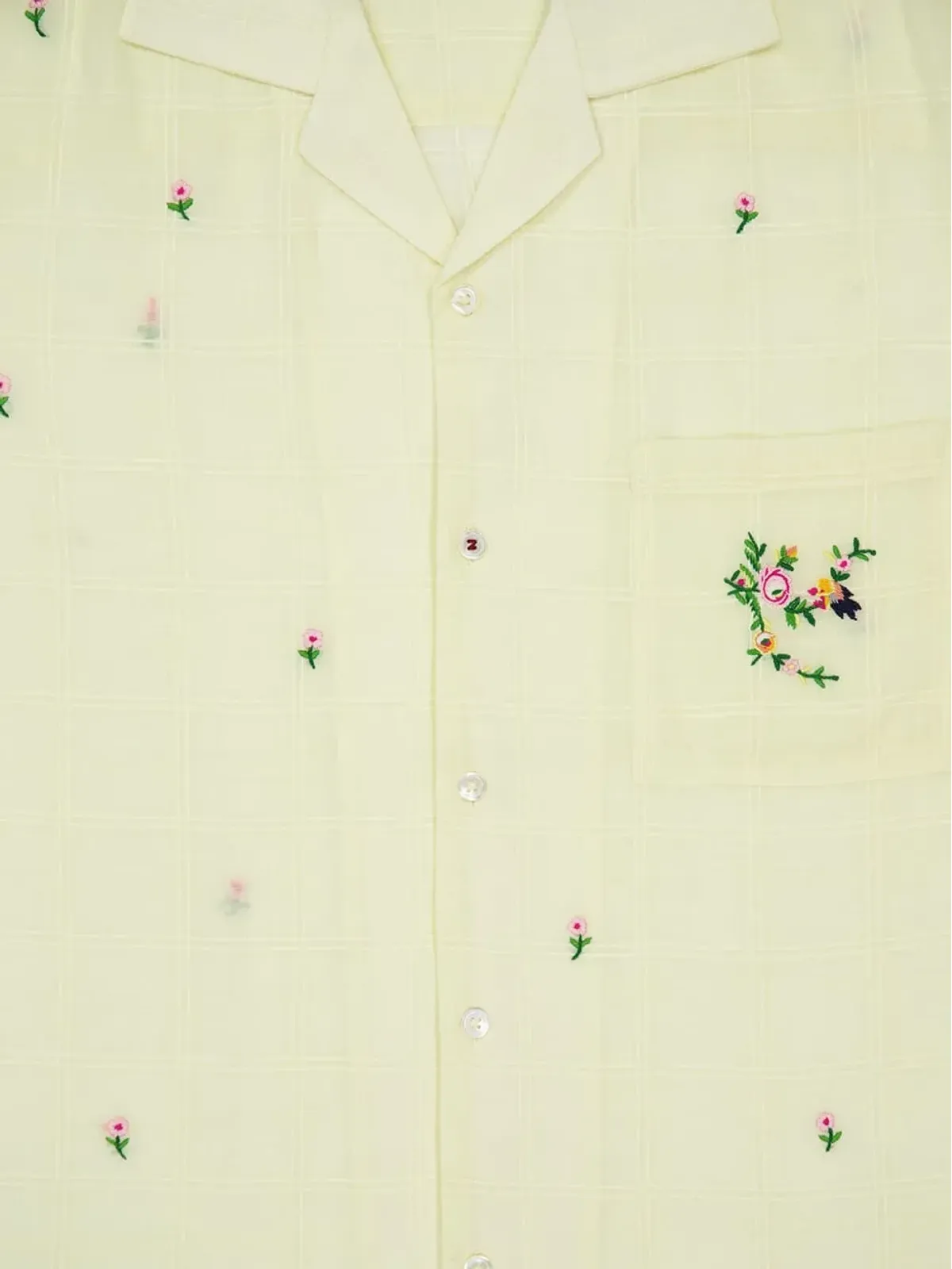 Baziszt 刺繍花柄シャツ - Yellow - 画像3