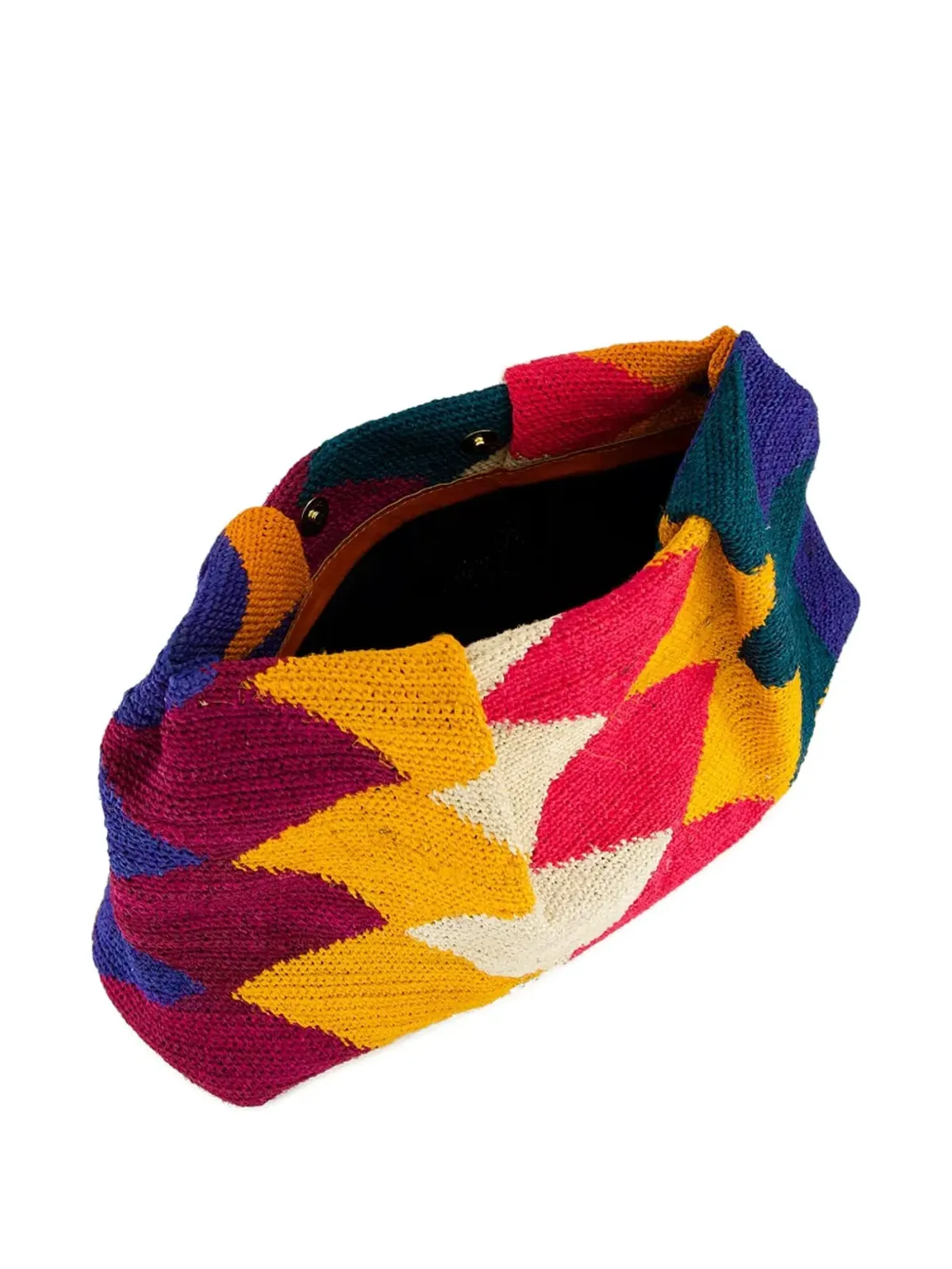 Sensi Studio Sisal diamond-patterned clutch bag - Yellow - 画像5