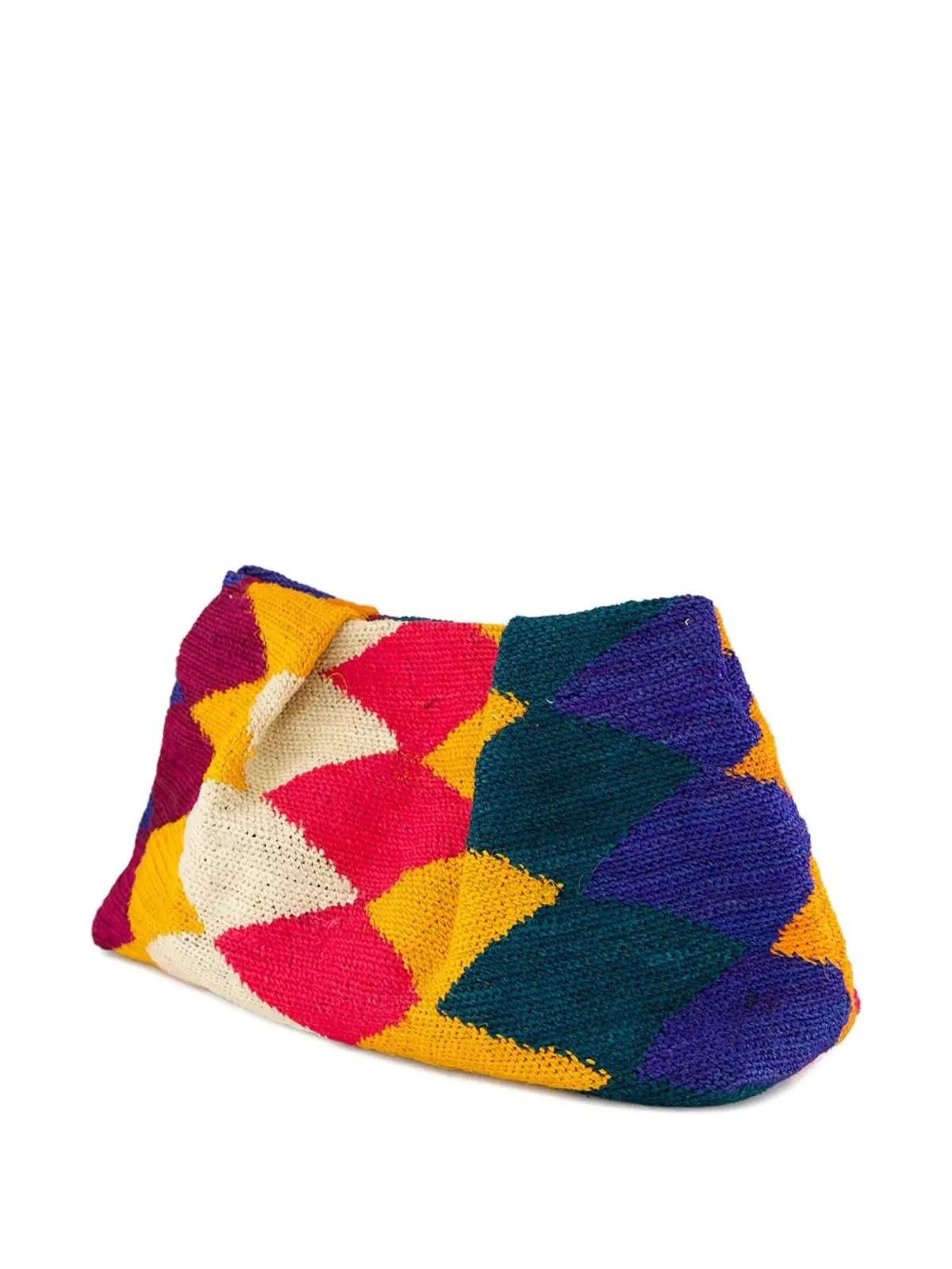Sensi Studio Sisal diamond-patterned clutch bag - Yellow - 画像2