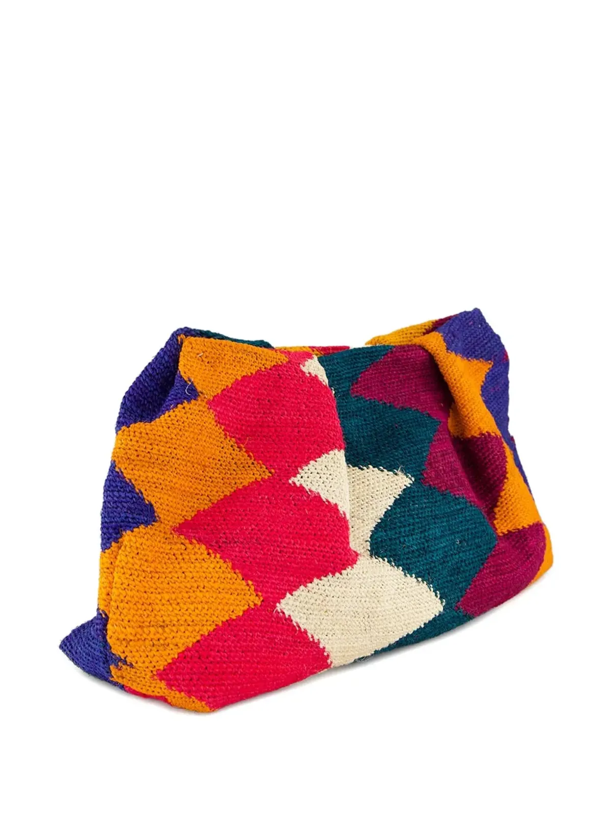 Sensi Studio Sisal diamond-patterned clutch bag - Yellow - 画像3