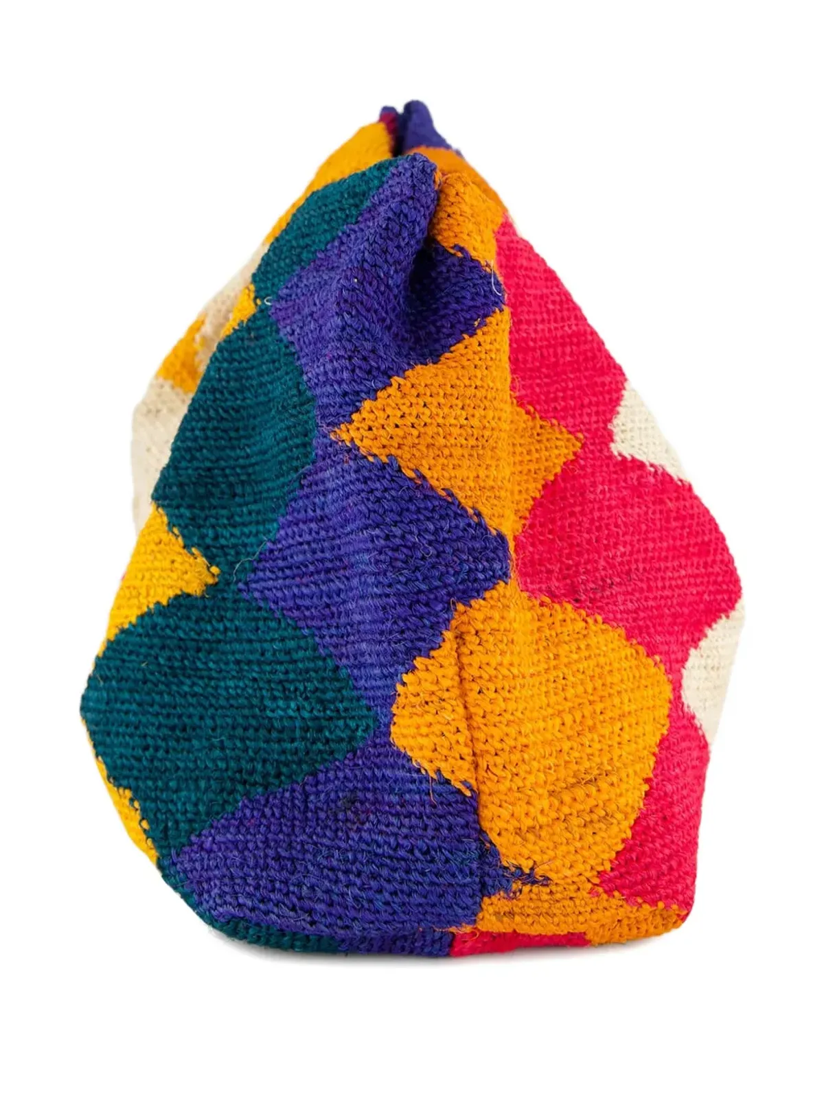 Sensi Studio Sisal diamond-patterned clutch bag - Yellow - 画像4