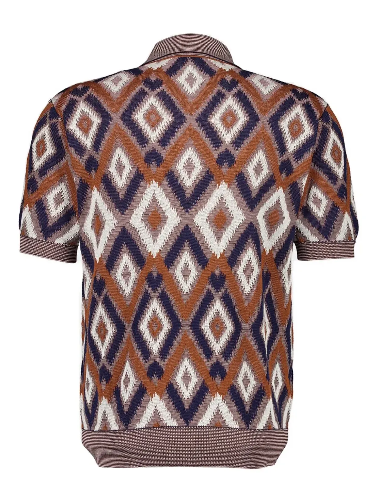 Piacenza Cashmere ダイヤモンド柄3ボタンポロシャツ - 画像2