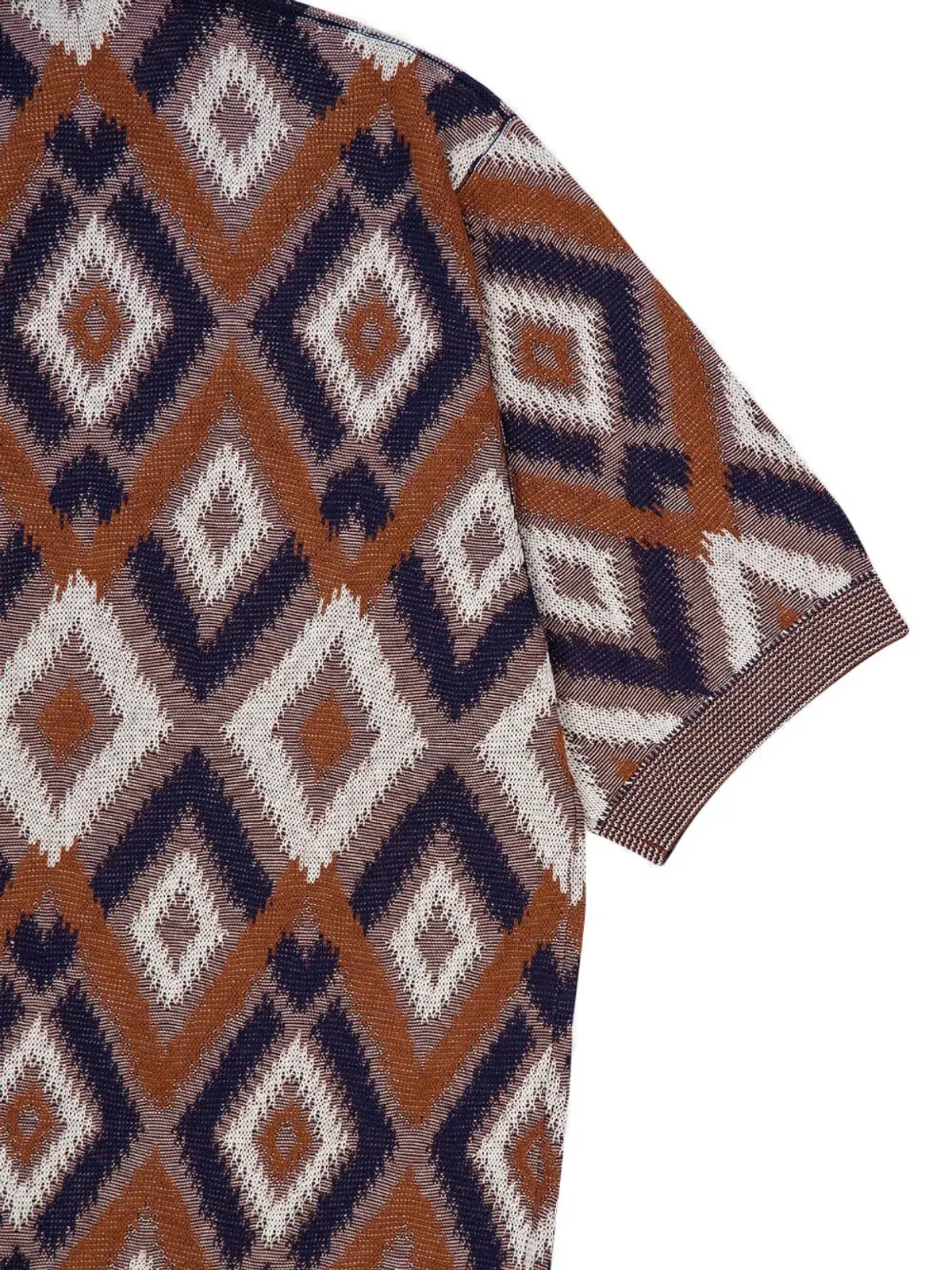 Piacenza Cashmere ダイヤモンド柄3ボタンポロシャツ - 画像4