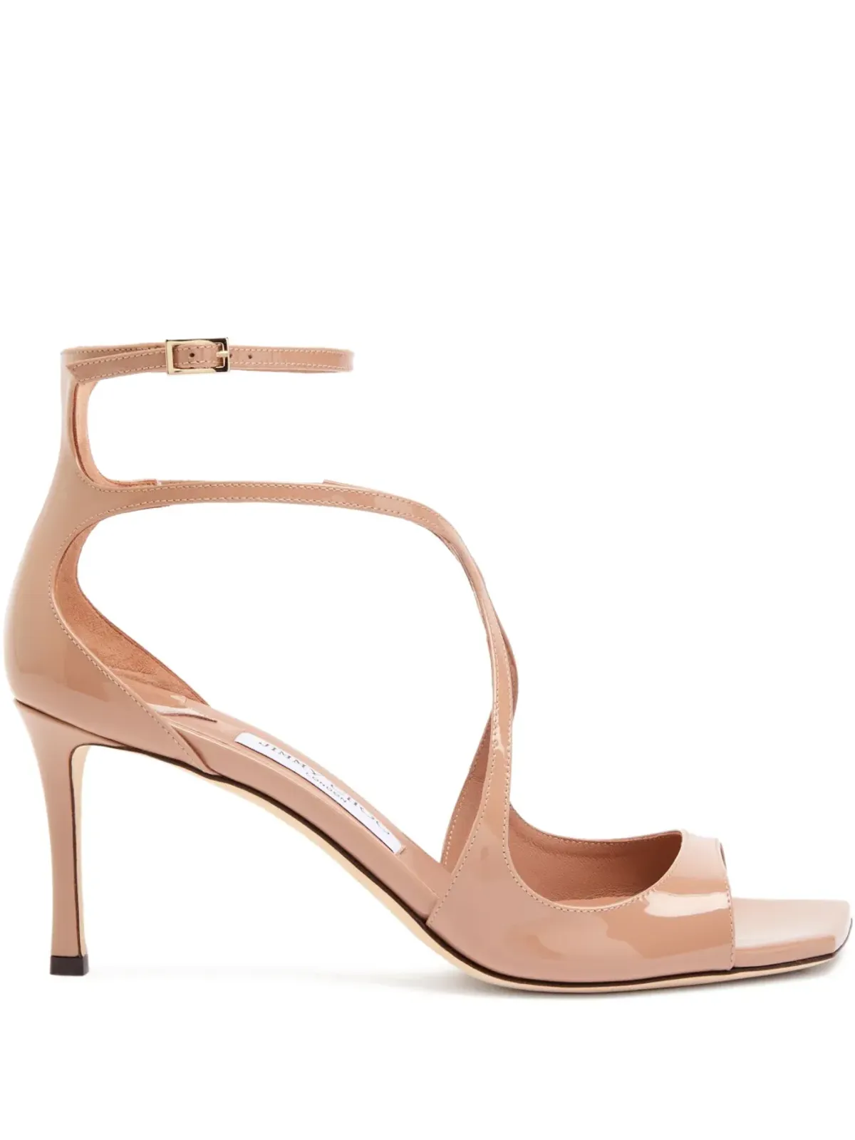 Jimmy Choo 75mm Azia パテントレザー アンクルストラップサンダル - ニュートラルカラー - 画像1