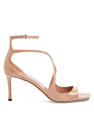 Jimmy Choo 75mm Azia パテントレザー アンクルストラップサンダル - ニュートラルカラー - サムネイル1