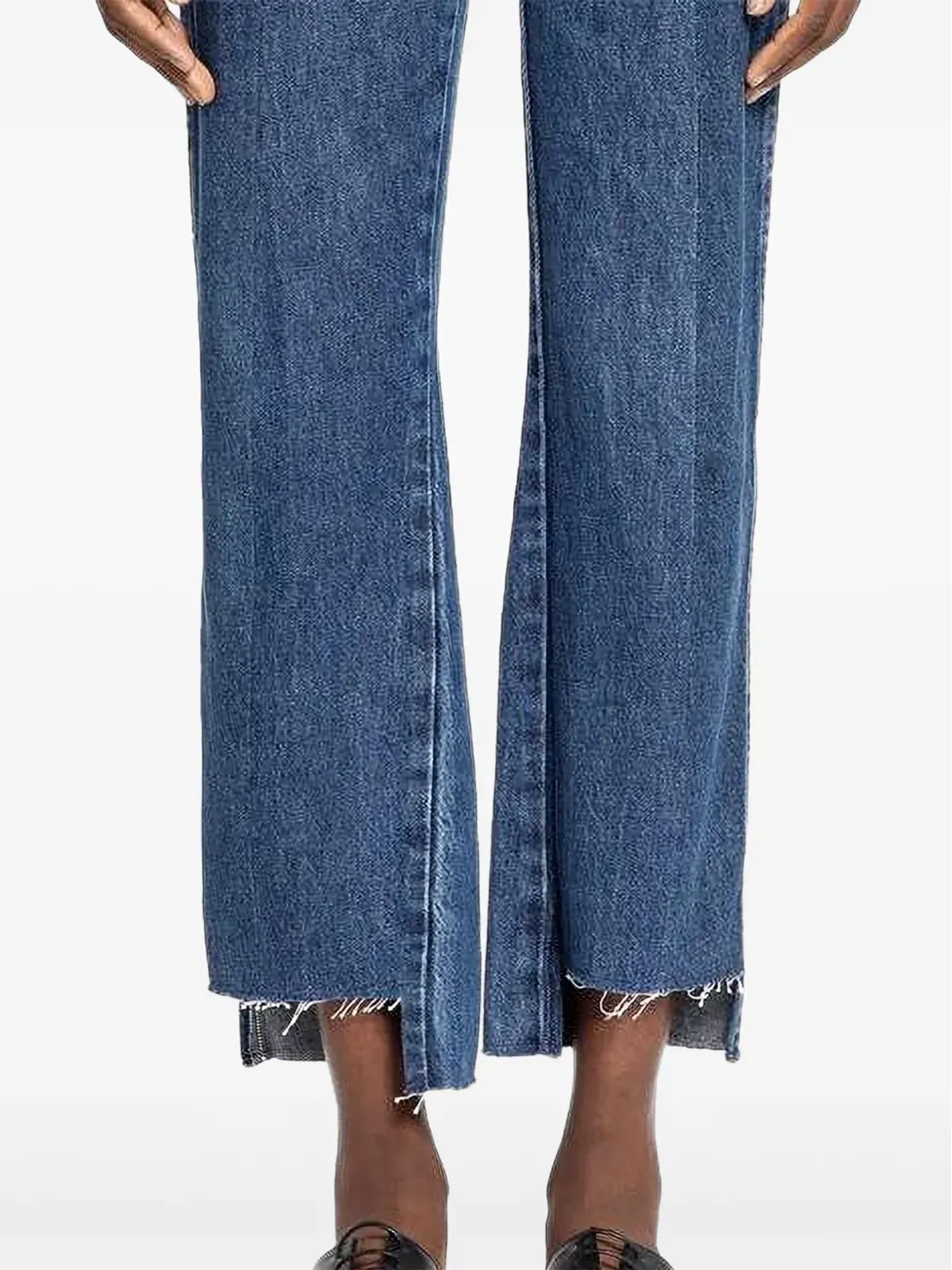 E.L.V DENIM 切りっぱなしヘムのパネル入りジーンズ - 画像2