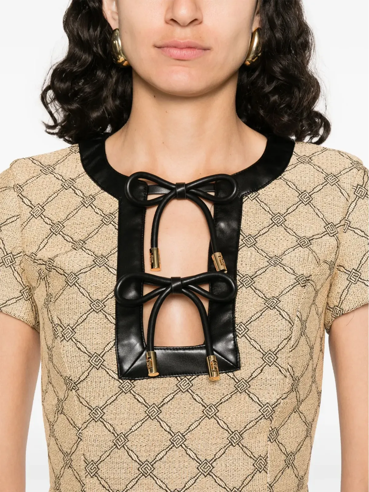 Elisabetta Franchi モノグラムジャカード ドレス - ニュートラルカラー - 画像5