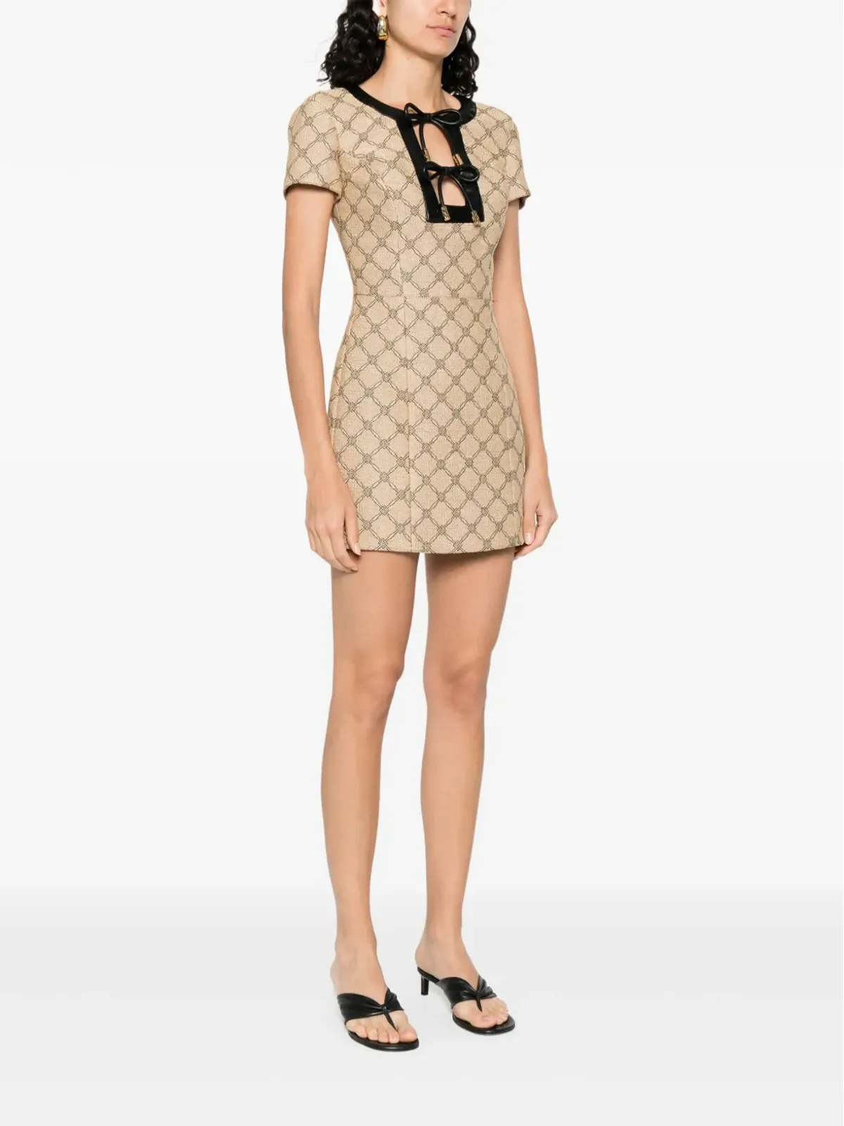 Elisabetta Franchi モノグラムジャカード ドレス - ニュートラルカラー - 画像3