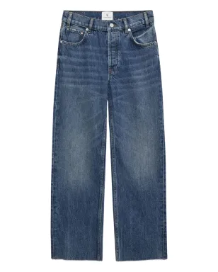 ANINE BING Gavin frayed-hem jeans - ブルー - サムネイル1