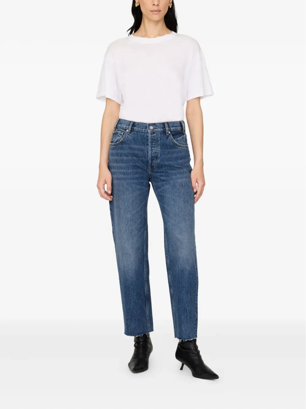 ANINE BING Gavin frayed-hem jeans - ブルー - 画像2
