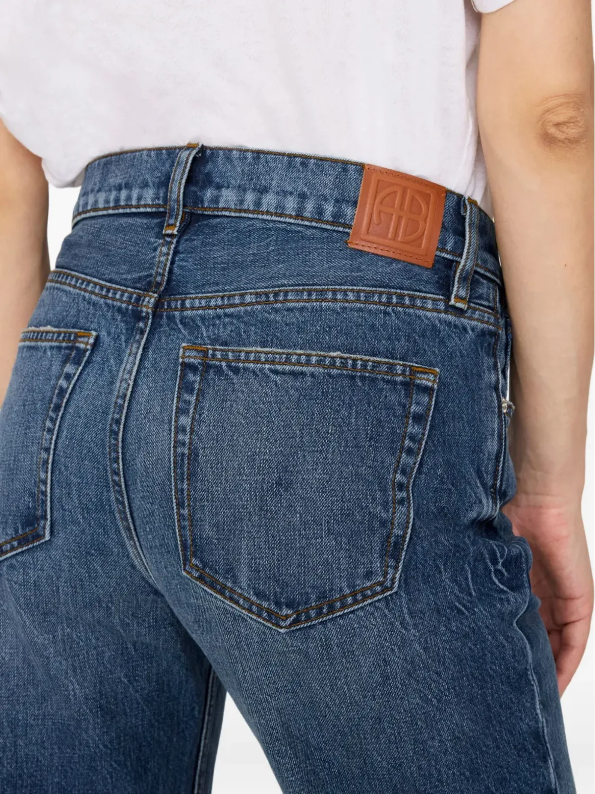 ANINE BING Gavin frayed-hem jeans - ブルー - 画像4