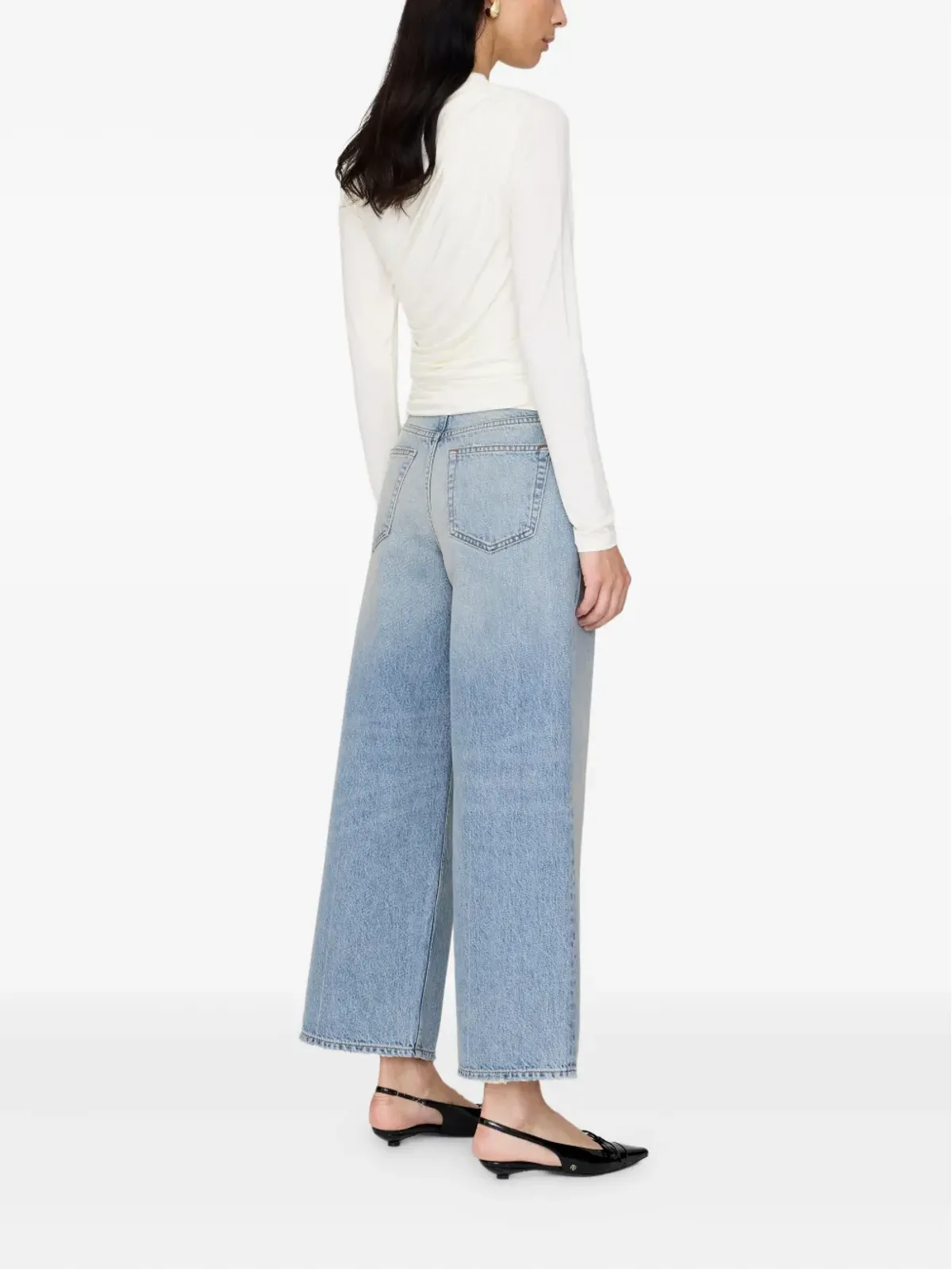 ANINE BING Bray draped long-sleeve top - White - 画像2