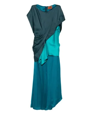 colville Seung ドレープ シルク ドレス - グリーン - サムネイル1