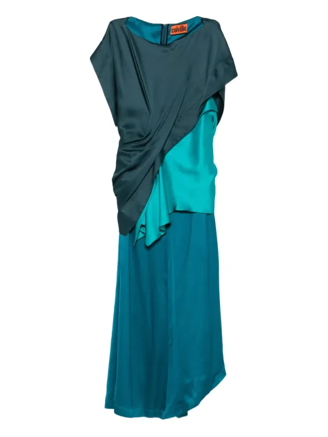 colville colville Seung ドレープ シルク ドレス - グリーンの商品画像