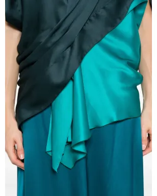 colville Seung ドレープ シルク ドレス - グリーン - サムネイル5