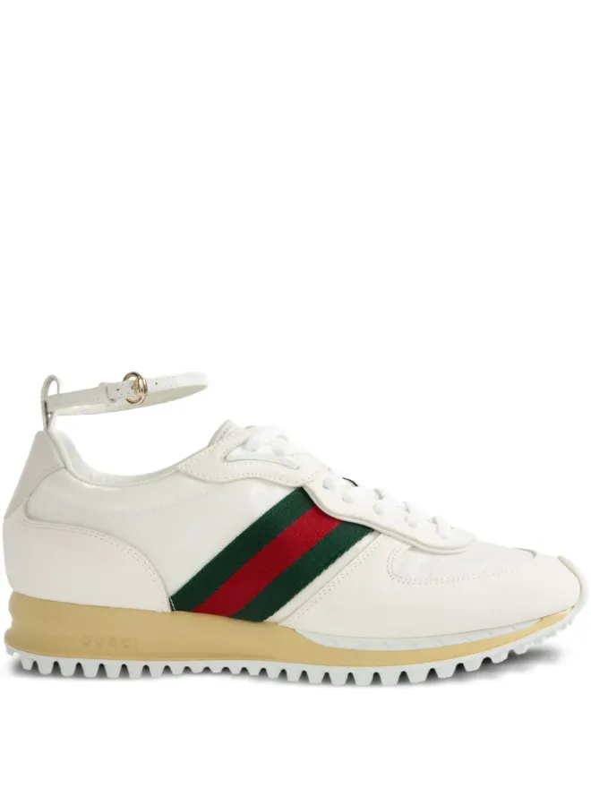 Gucci Gucci ストライプディテール アンクルストラップ スニーカーの商品画像