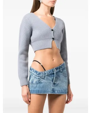 Alexander Wang ビンテージ リブ編みカーディガン - グレー - サムネイル3