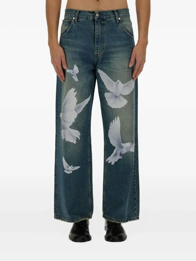3PARADIS 3PARADIS Freedom Doves ストレートレッグジーンズ ブルーの商品画像