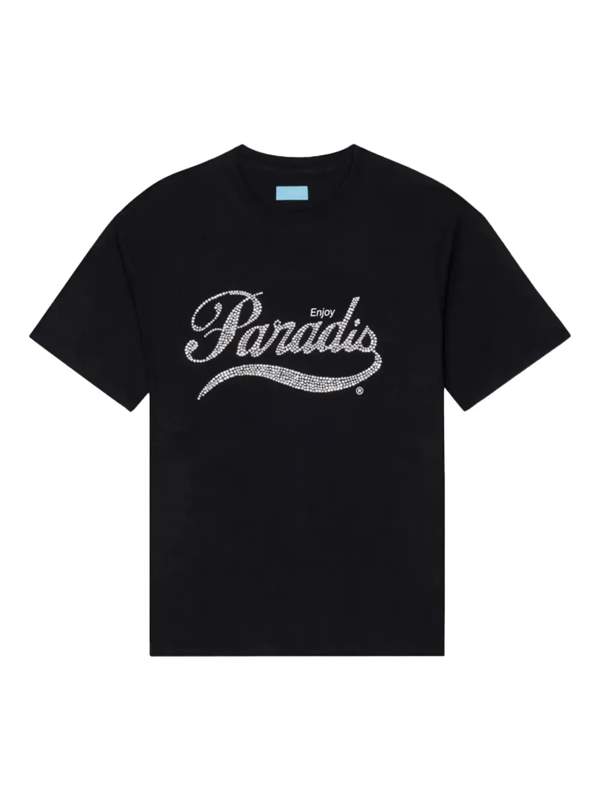 3PARADIS クリスタル装飾ロゴTシャツ（ブラック） - 画像1