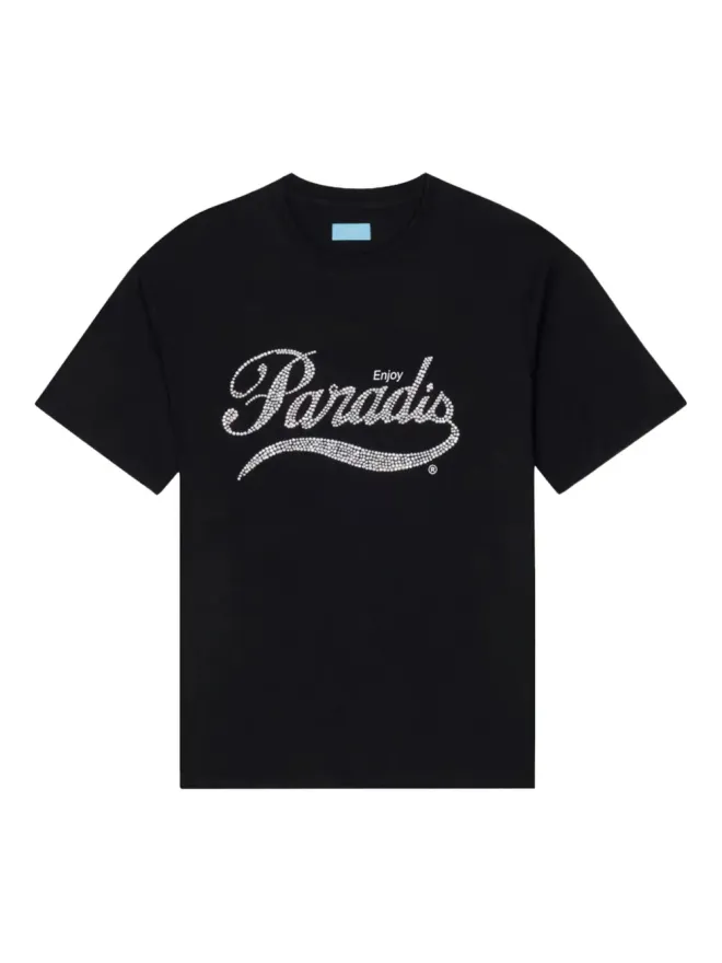 3PARADIS 3PARADIS クリスタル装飾ロゴTシャツ（ブラック）の商品画像