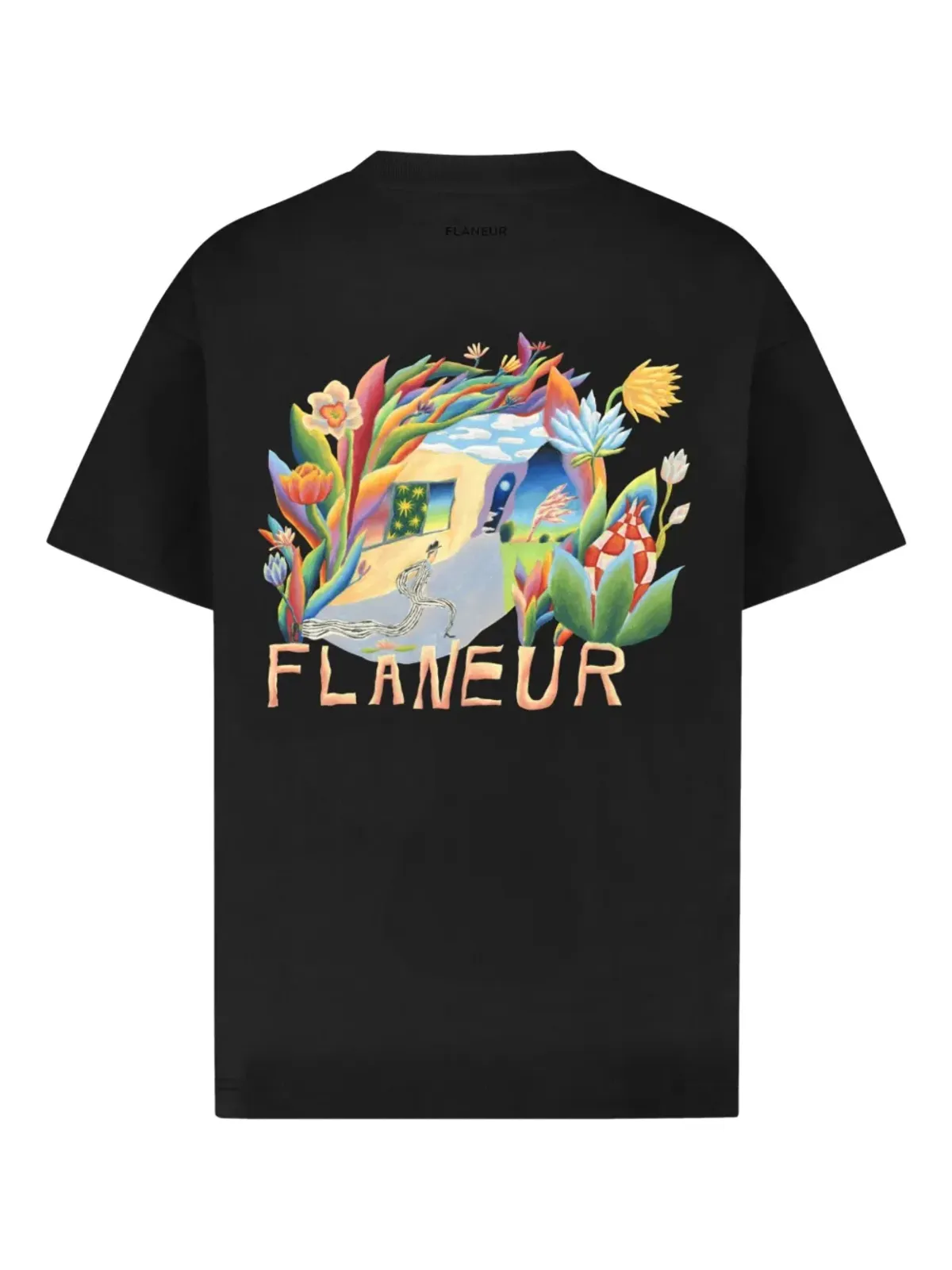 FLÂNEUR パセージ・オブ・タイム プリント Tシャツ - 画像2