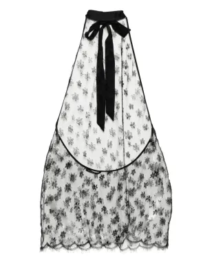 Kiki de Montparnasse オールオーバーレース ホルター ミニスリップ - ブラック - サムネイル1