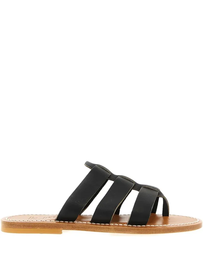 K. Jacques K. Jacques Dolon leather three-strap sandals - Blackの商品画像
