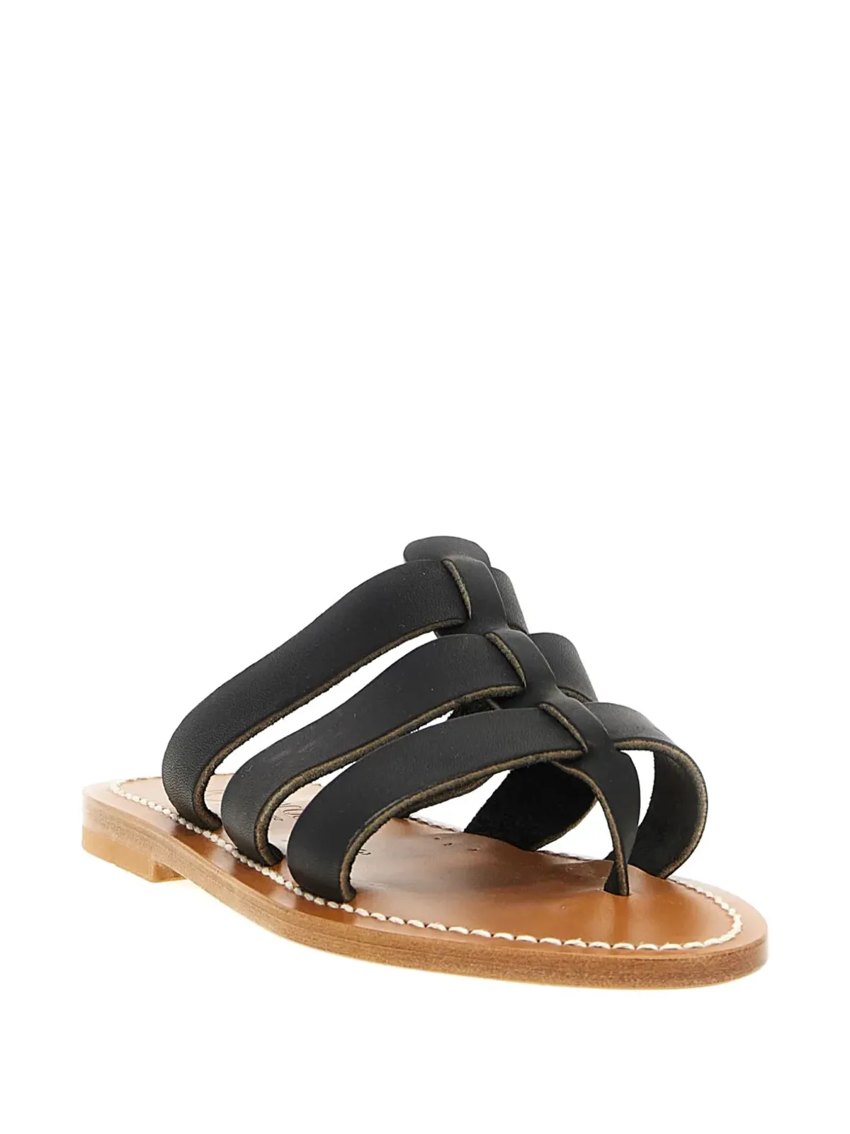 K. Jacques Dolon leather three-strap sandals - Black - 画像2