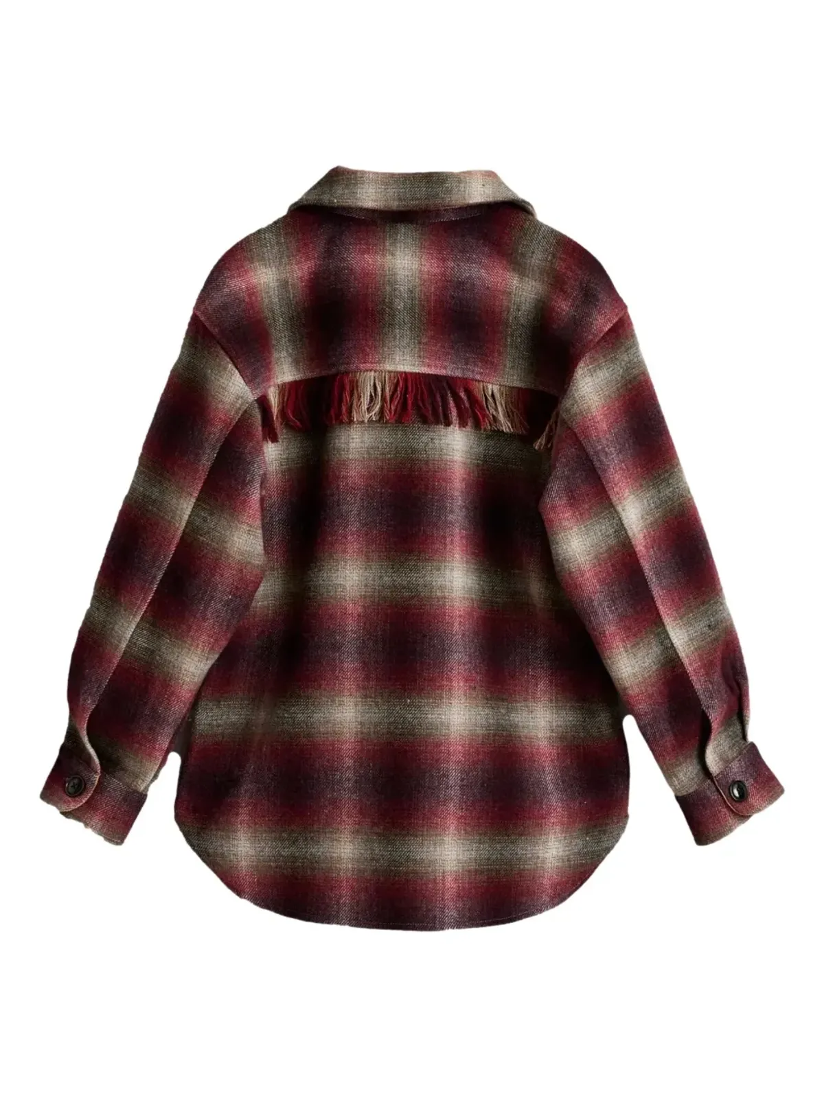 Bellerose アリエル フリンジ付き チェックシャツ - 画像2