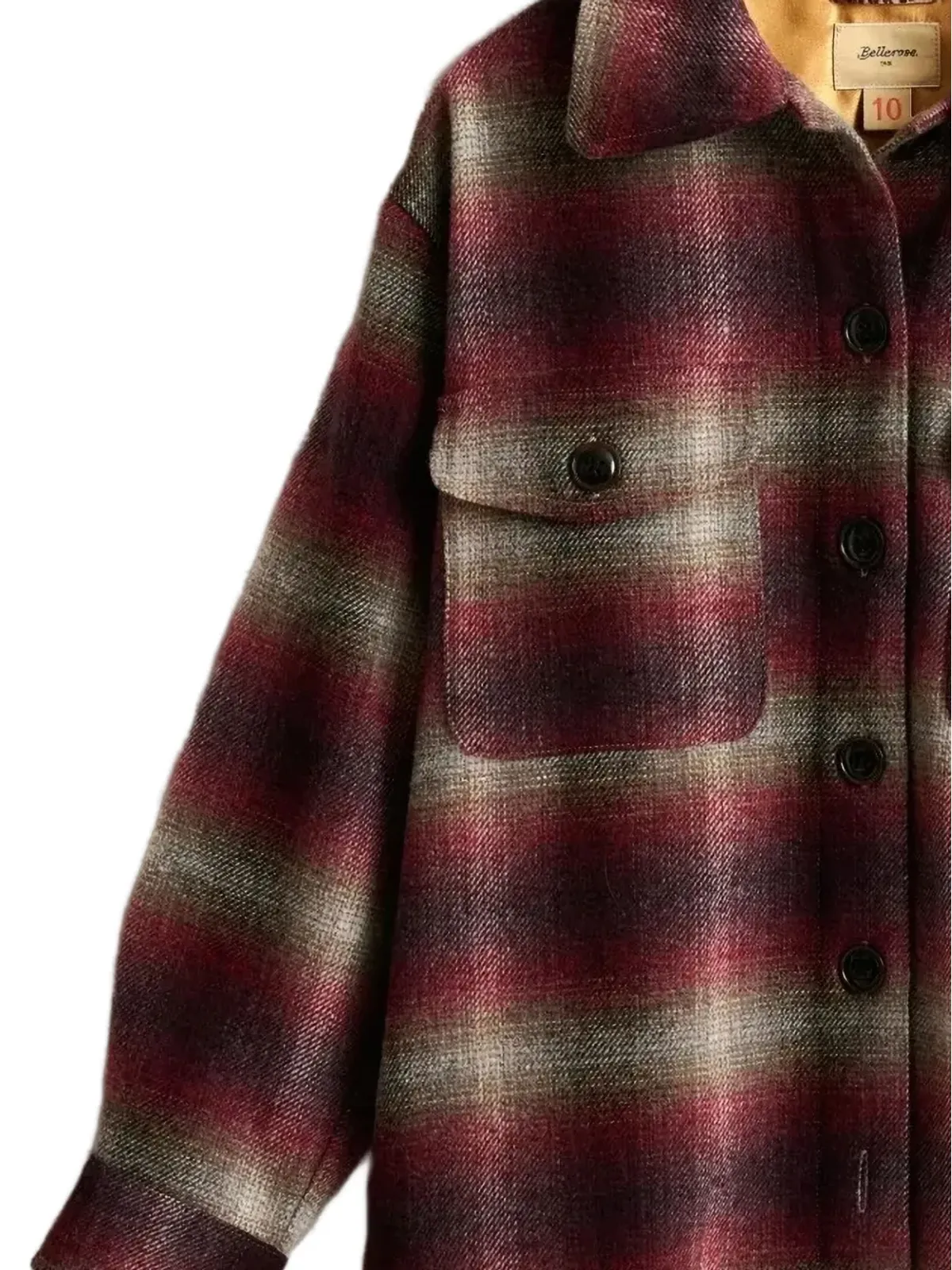Bellerose アリエル フリンジ付き チェックシャツ - 画像4
