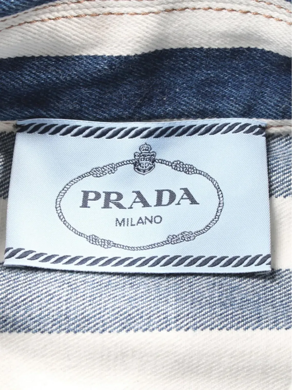 Prada ビンテージ 2010年代 コットンデニムストライプジャケット - 白 - 画像3
