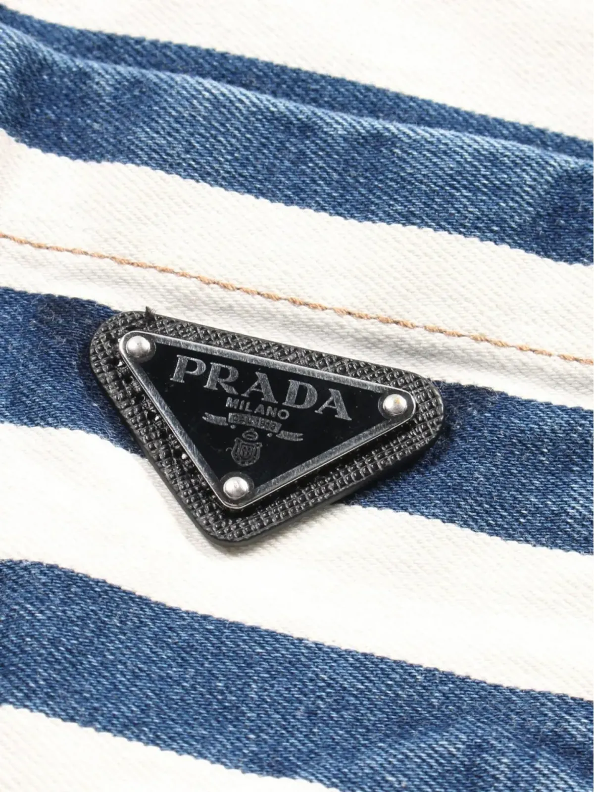 Prada ビンテージ 2010年代 コットンデニムストライプジャケット - 白 - 画像4
