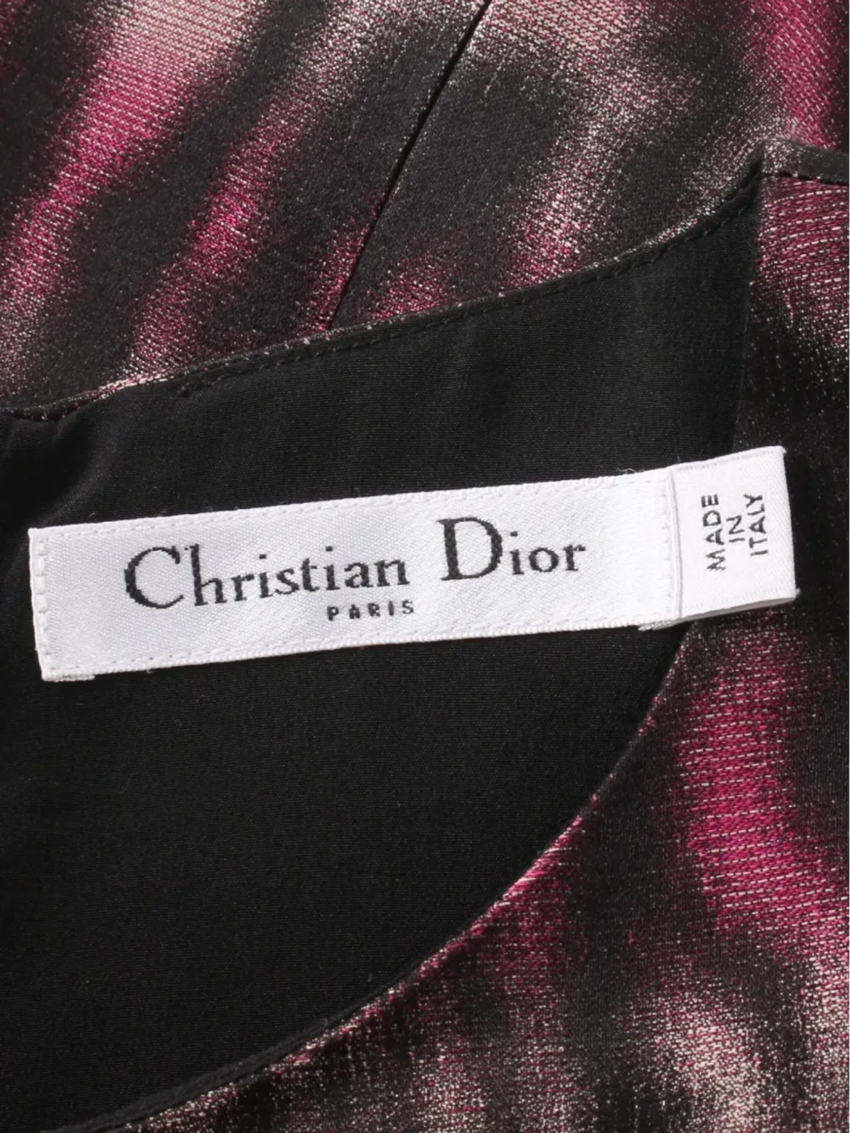 ビンテージ Christian Dior Pre-Owned 2010年代ストライプ柄シルクドレス ピンク - 画像3