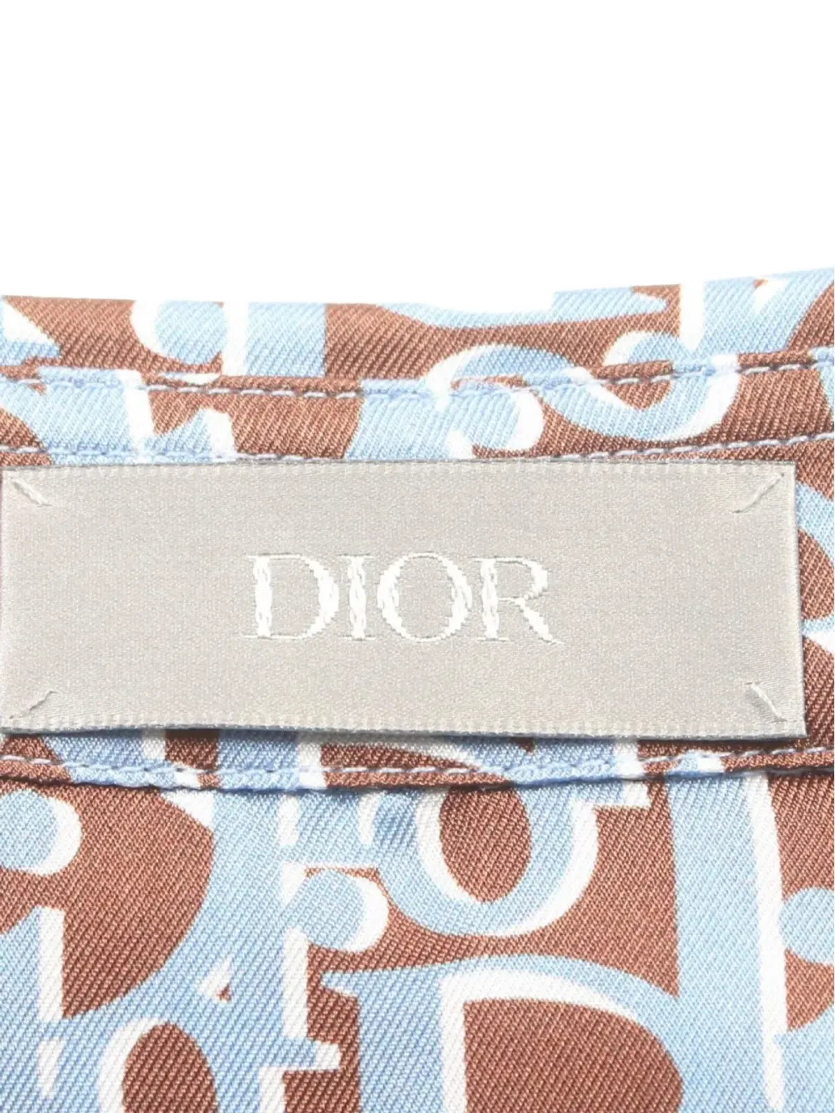 Christian Dior ビンテージ 2010年代 オブリークモノグラム シルクシャツ - ブルー - 画像3