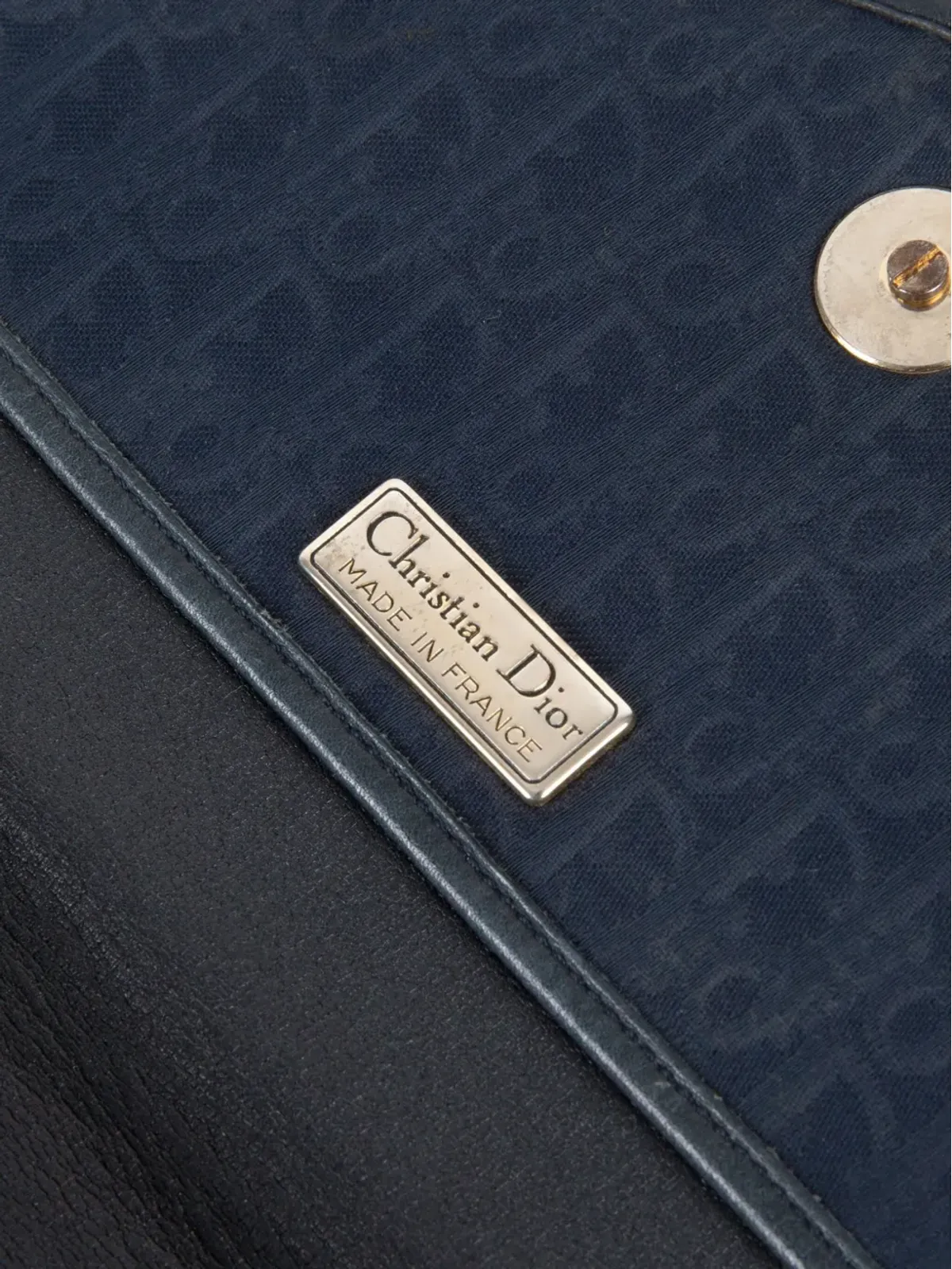 Christian Dior ビンテージ 1980年代 オブリーク ショルダーバッグ ブルー - 画像5