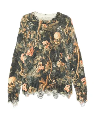 R13 グラフィックプリント切りっぱなしヘムのジャンパー - サムネイル1