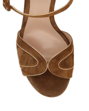 Gianvito Rossi ブラウン スエード アンクルストラップ サンダル - サムネイル4