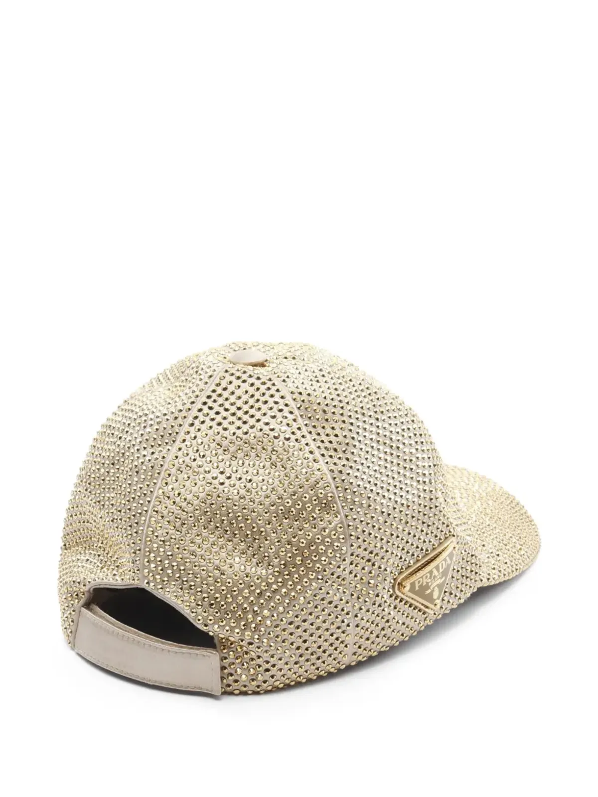 Prada ビンテージ トライアングルロゴ ラインストーン キャップ - 金色 - 画像2