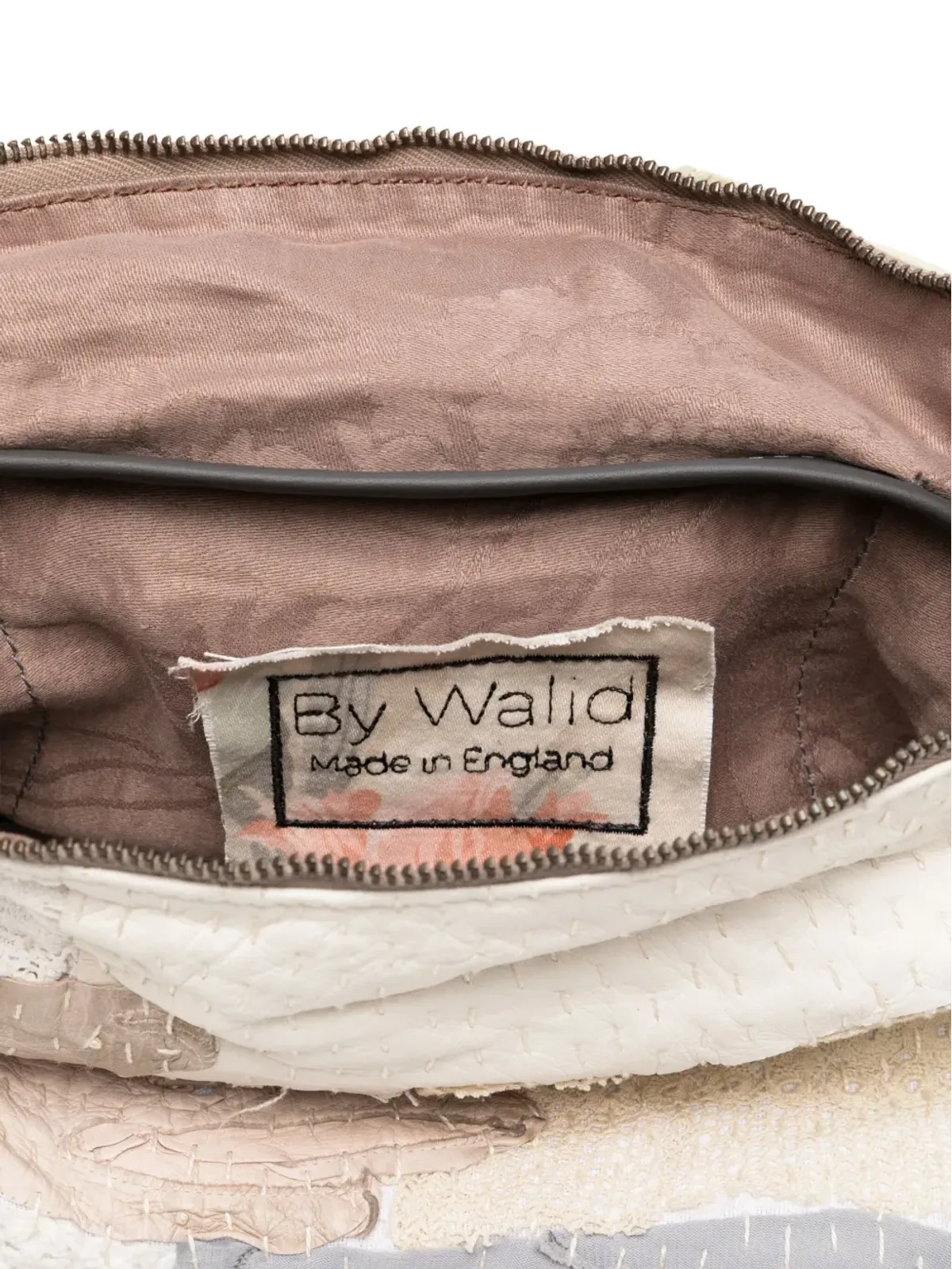 By Walid embroidered clutch bag - White - 画像5