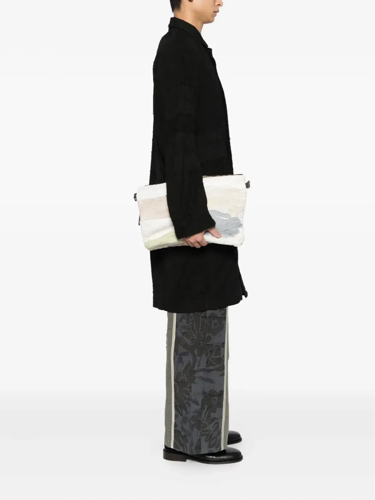 By Walid embroidered clutch bag - White - 画像2