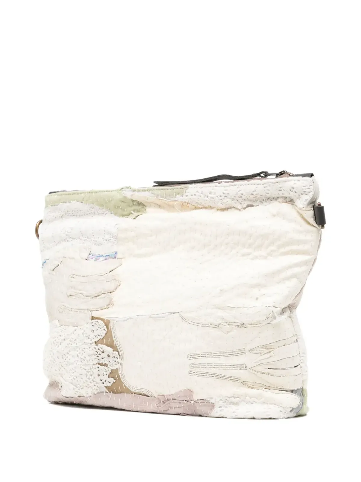 By Walid embroidered clutch bag - White - 画像3