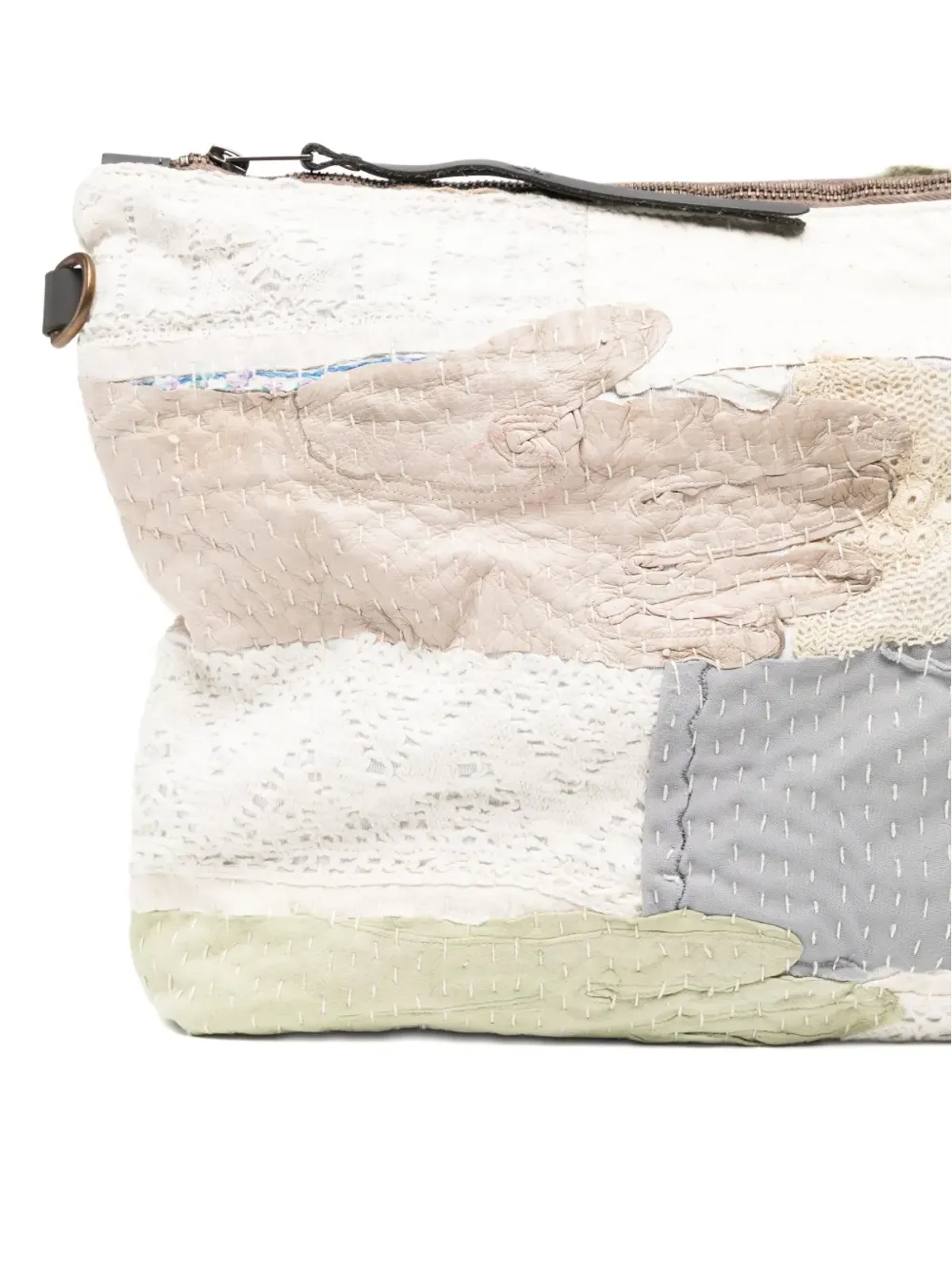 By Walid embroidered clutch bag - White - 画像4