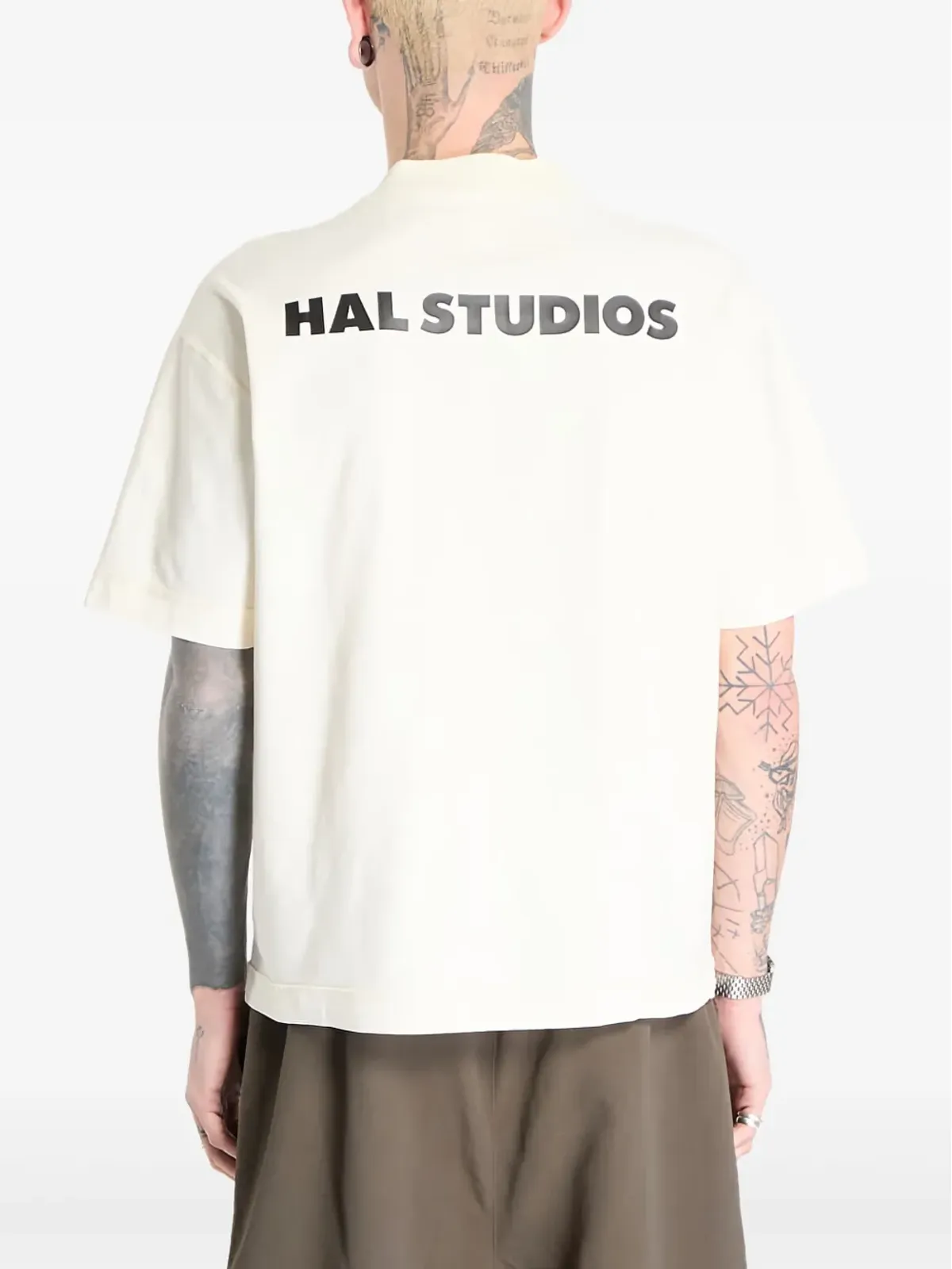 HAL STUDIOS® ロゴ刺繍入りコットンTシャツ - Neutrals - 画像5