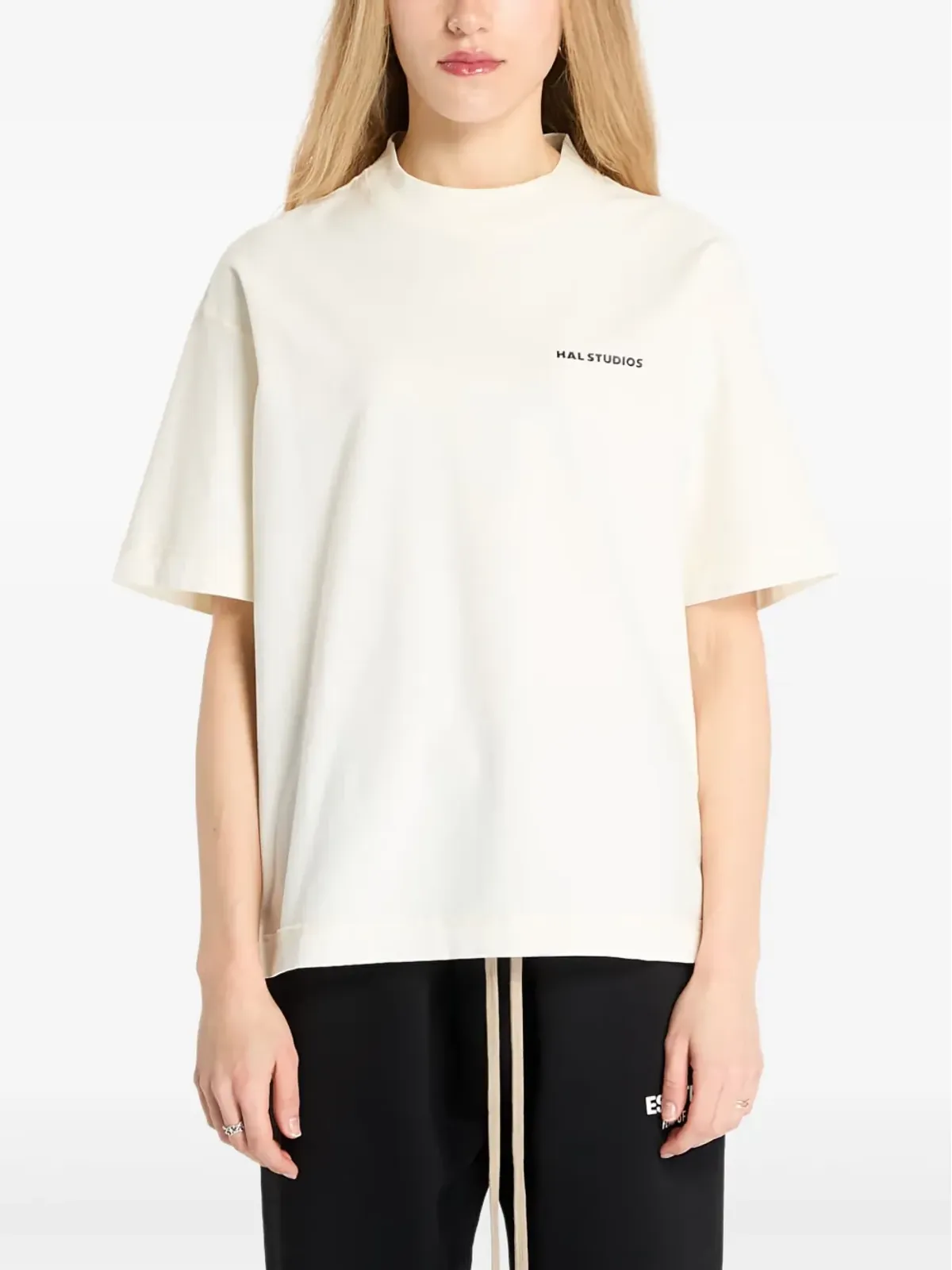 HAL STUDIOS® ロゴ刺繍入りコットンTシャツ - Neutrals - 画像4
